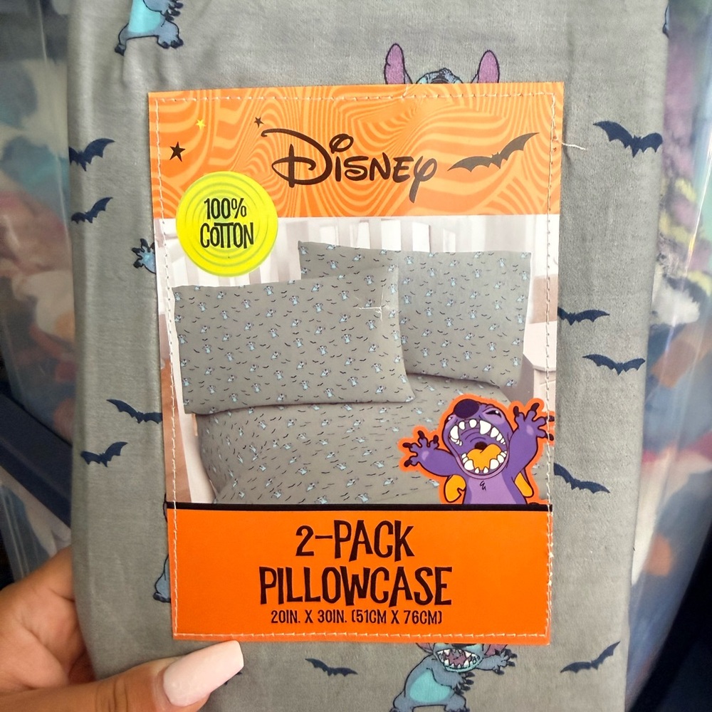 Disney Stitch Gray Pillowcase Set